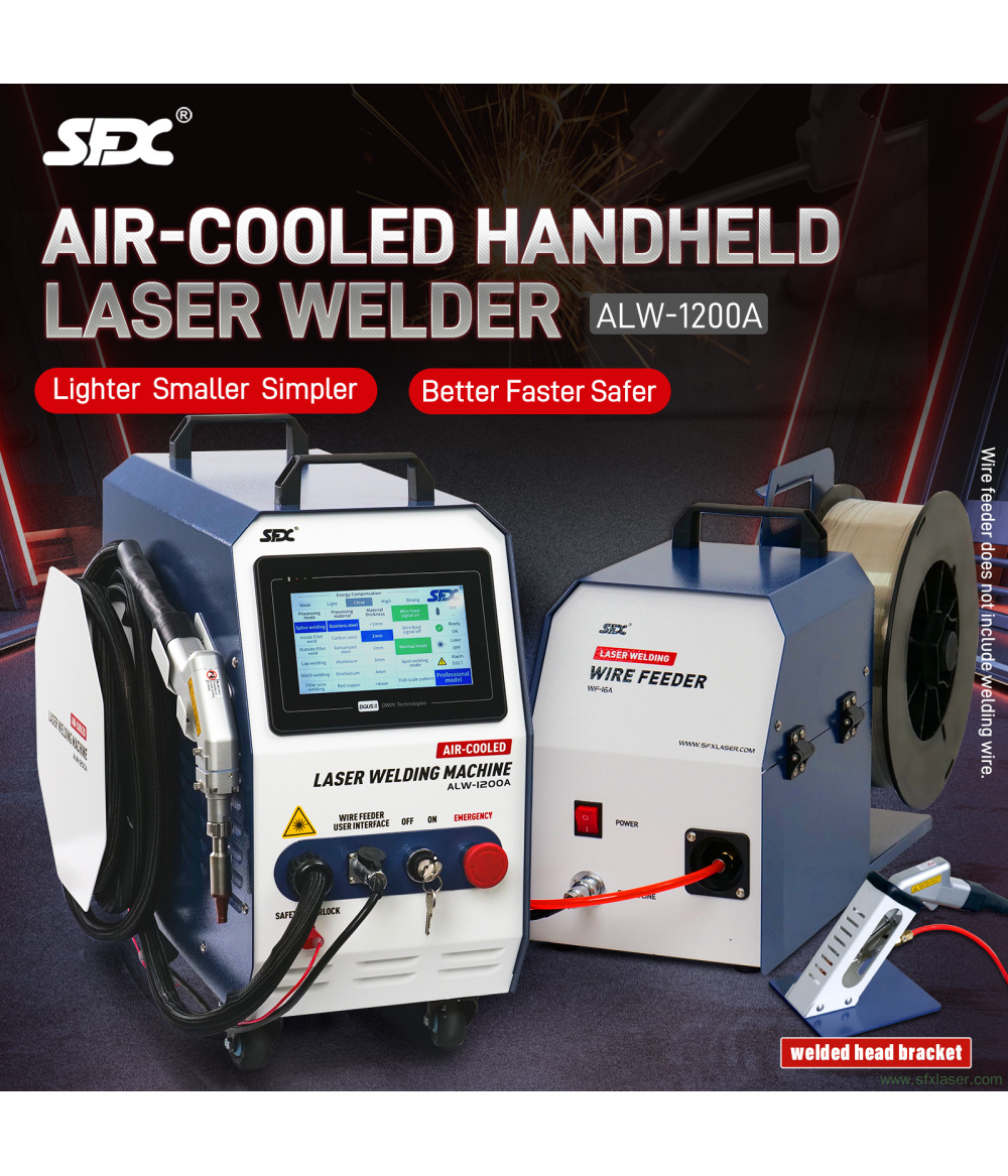 1200W Air-cooled Laser Welding Machine SFX ALW-1200A Portable Fiber Laser Welder for Thin Metal and Stainless Steel 1200W Air-cooled Laser Welding Machine SFX ALW-1200A Portable Fiber Laser Welder for Thin Metal and Stainless Steel